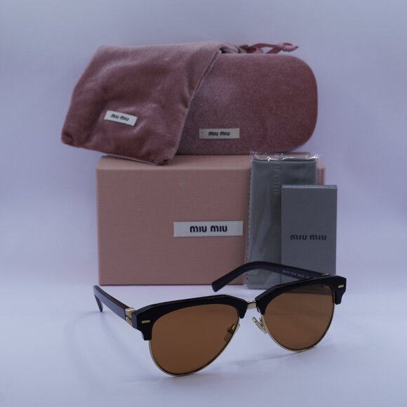 Miu Miu MU09ZS 1AB2Z1 Aviator Sunglasses – Black main image 7